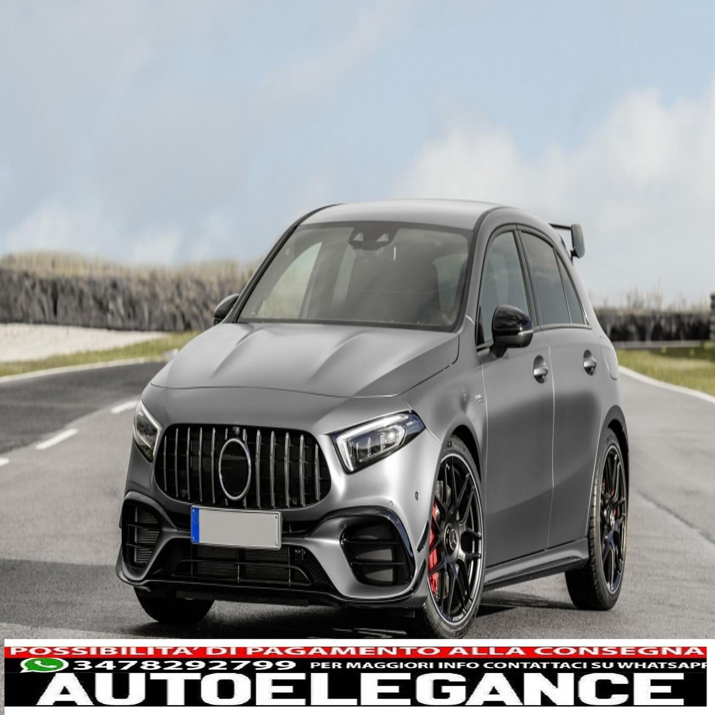 Front bumper suitable for mercedes A-class w177 hatchback / v177 sedan (2018-up) design a45