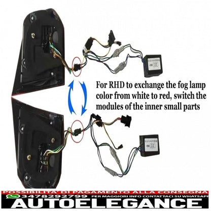full led rear lights suitable for vw golf 6 vi (2008-2013) r20 red smoke design static direction light