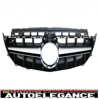 rear diffuser with exhaust tips and central grille suitable for mercedes e class c238 a238 amg sport line (2016+) e53 gt-r design black with chrome