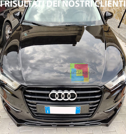 SPLITTER ADATTO PER AUDI A3 8V 2012-2016 STANDARD SLINE NERO LUCIDO
