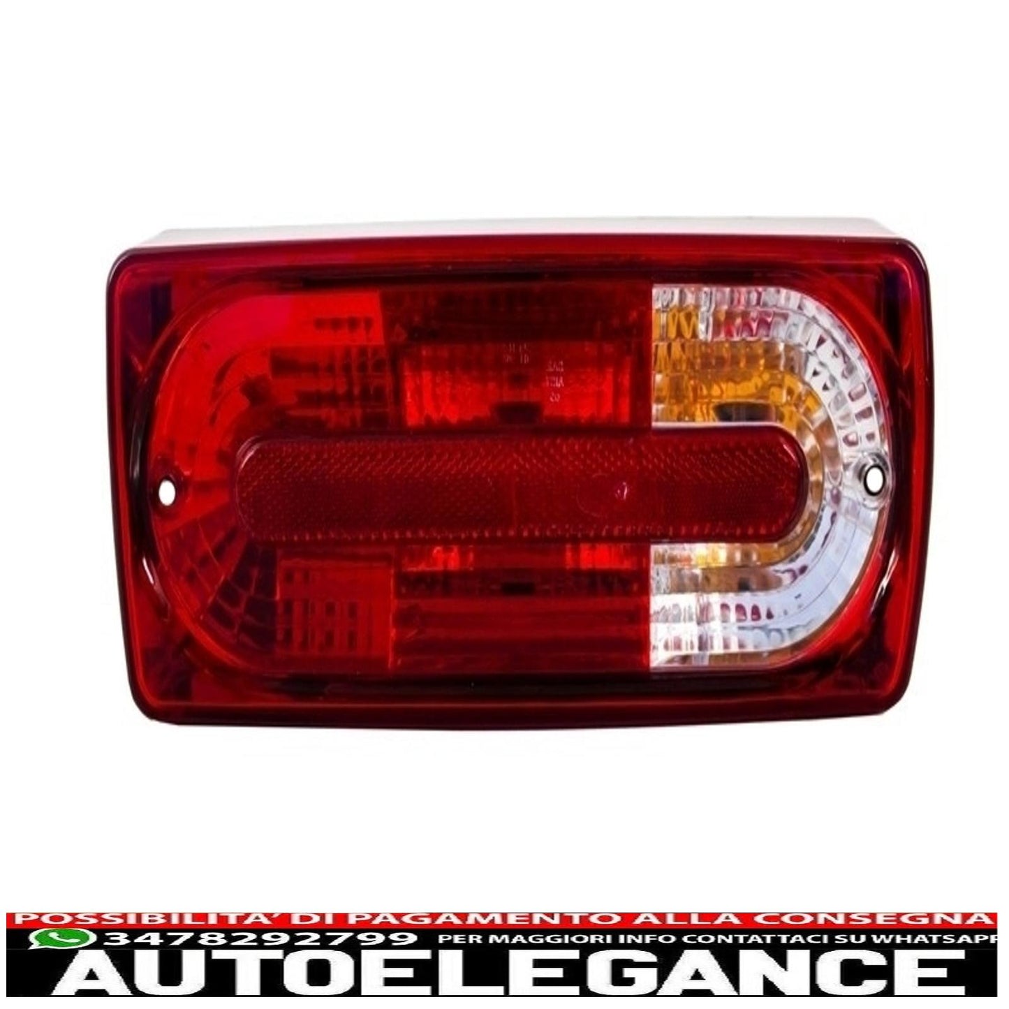 Rear bumper suitable for mercedes w463 g-class (1989-2017) with red transparent rear lights design g63 g65 