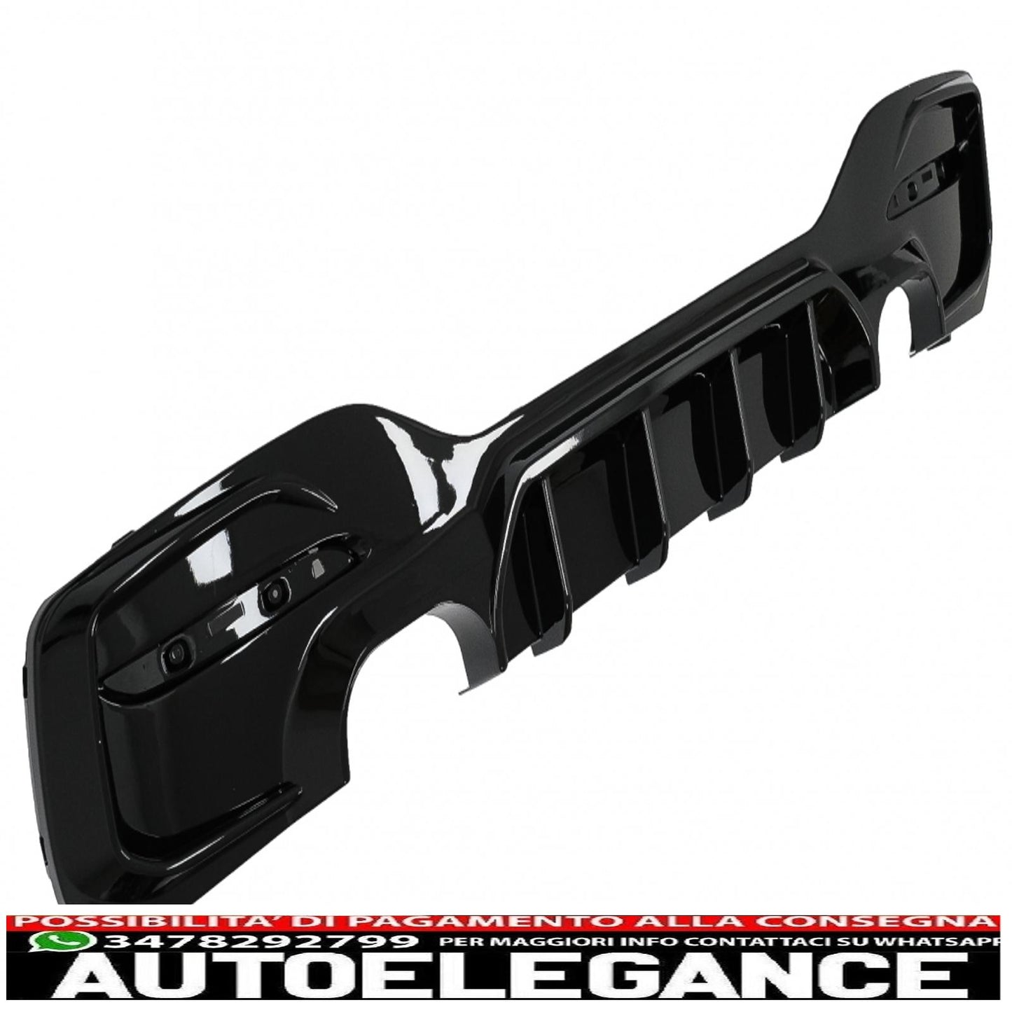 spoiler paraurti posteriore mantovana diffusore doppia uscita adatto per bmw serie 1 f20 f21 lci (2015-2019) nero pianoforte