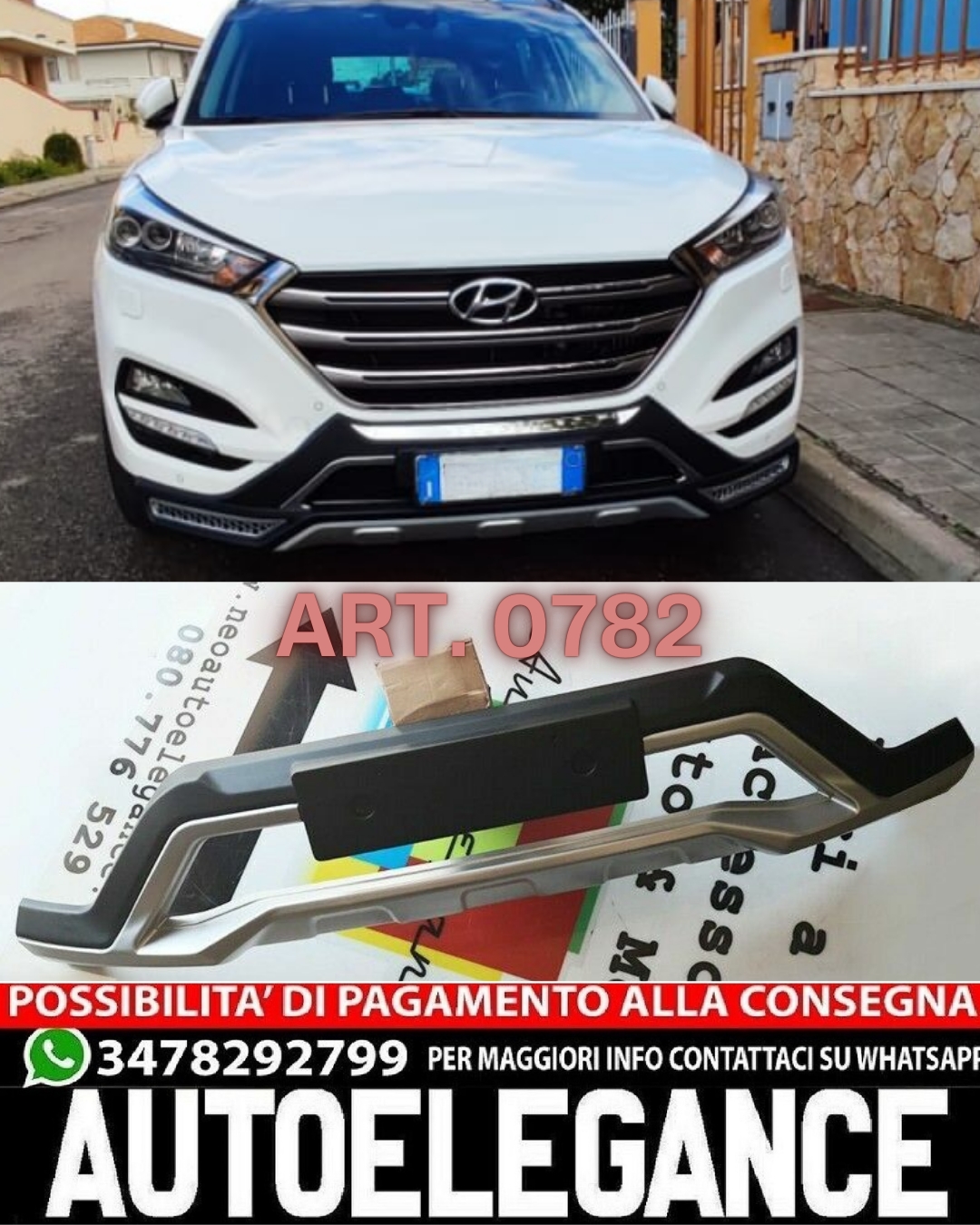 SOTTO PARAURTI ANTERIORE ADATTO PER HYUNDAI TUCSON 2015-2018 LOOK SPORTIVO