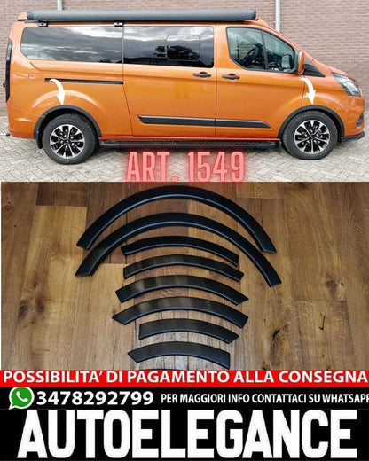 PARAFANGHI ALLARGATI ADATTI PER FORD TRANSIT CUSTOM MK1 FL 2018+ NERO OPACO