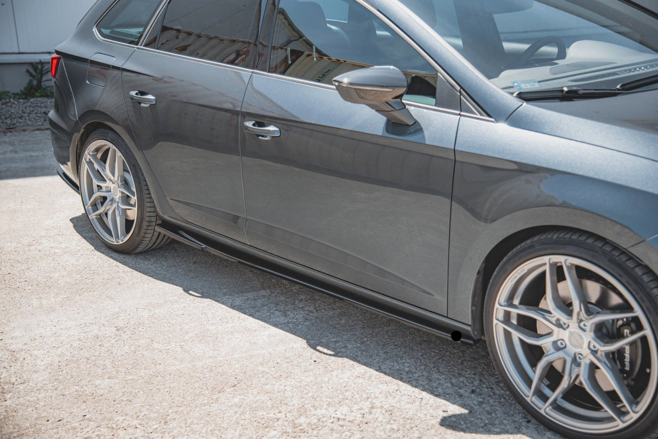 UNDER SKIRTS SUITABLE FOR SEAT LEON MK3 MK4 2012-2020+ GLOSS BLACK