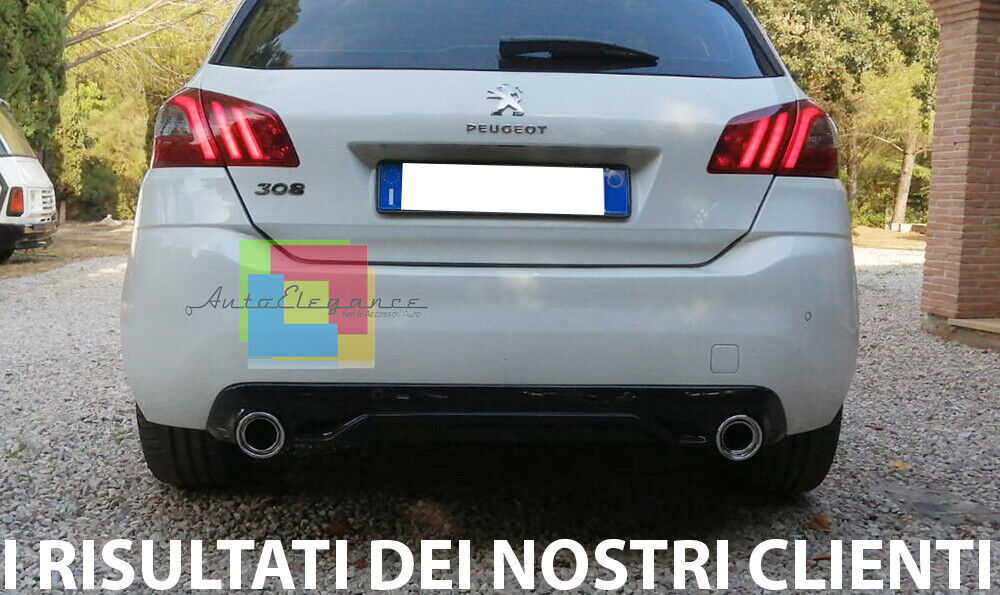SOTTO PARAURTI POSTERIORE PEUGEOT 308 II DIFFUSORE GTI NERO LUCIDO ABS ., 0254