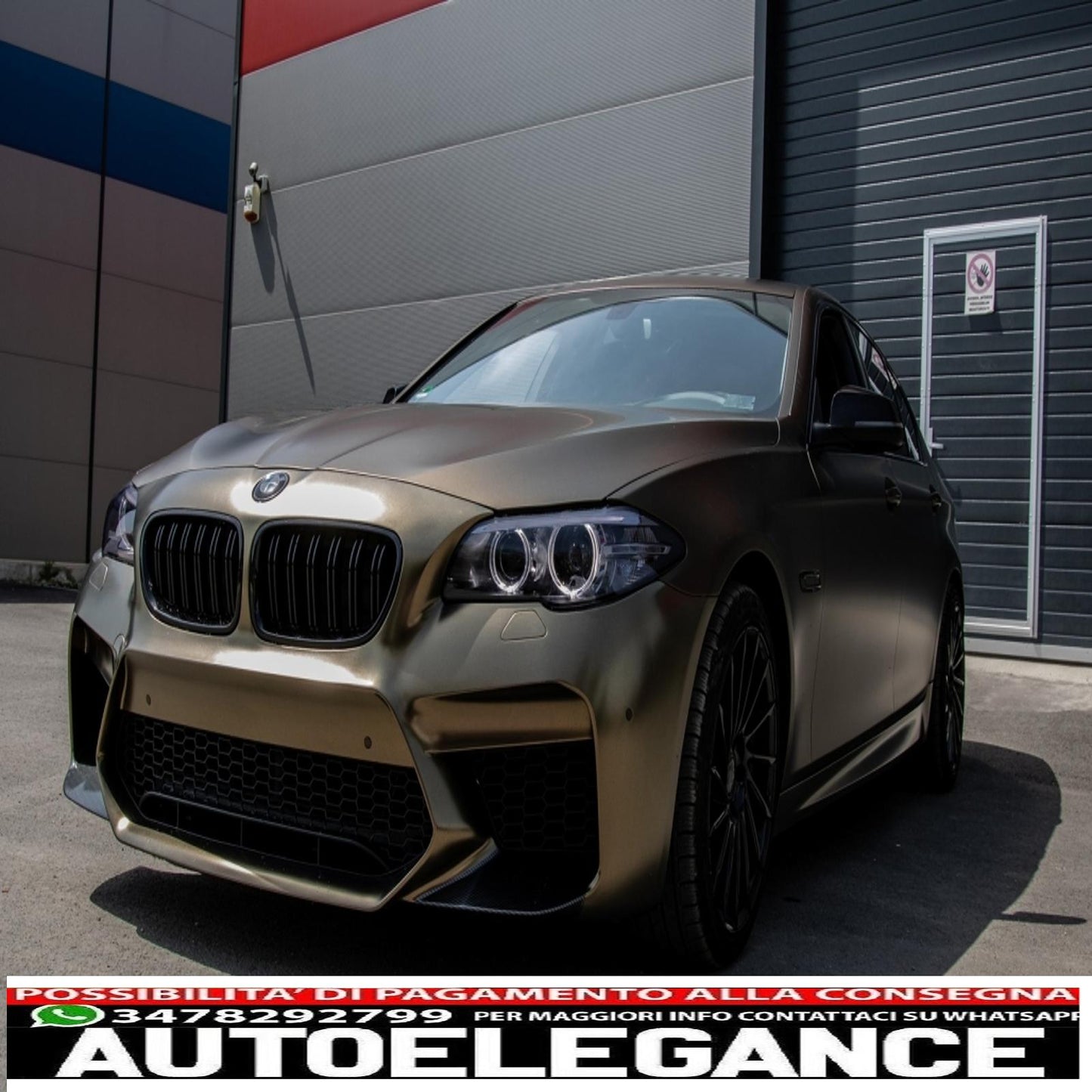 paraurti anteriore con griglie centrali adatto a bmw serie 5 f10 f11 (2011-2017) g30 m5 design senza pdc