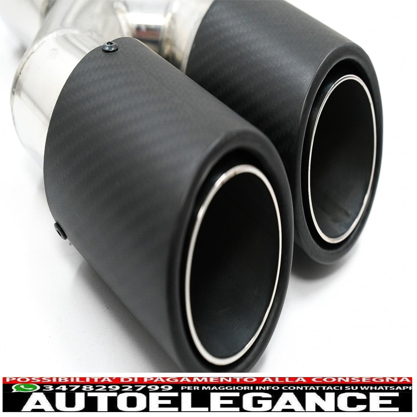 Universal exhaust tip matt carbon fiber tip 5.8cm inlet left side