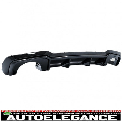 Rear bumper valance diffuser with additional front bumper spoiler suitable for audi a3 8v facelift (2017-2019) sedan cabrio rs3 only bumper design s-line piano black