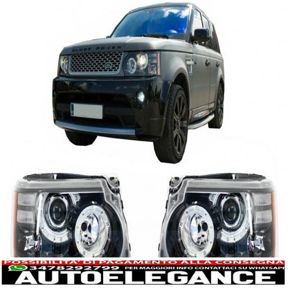 LED headlights suitable for the restyling design of the Range Rover Sport L320 (2009-2013). 