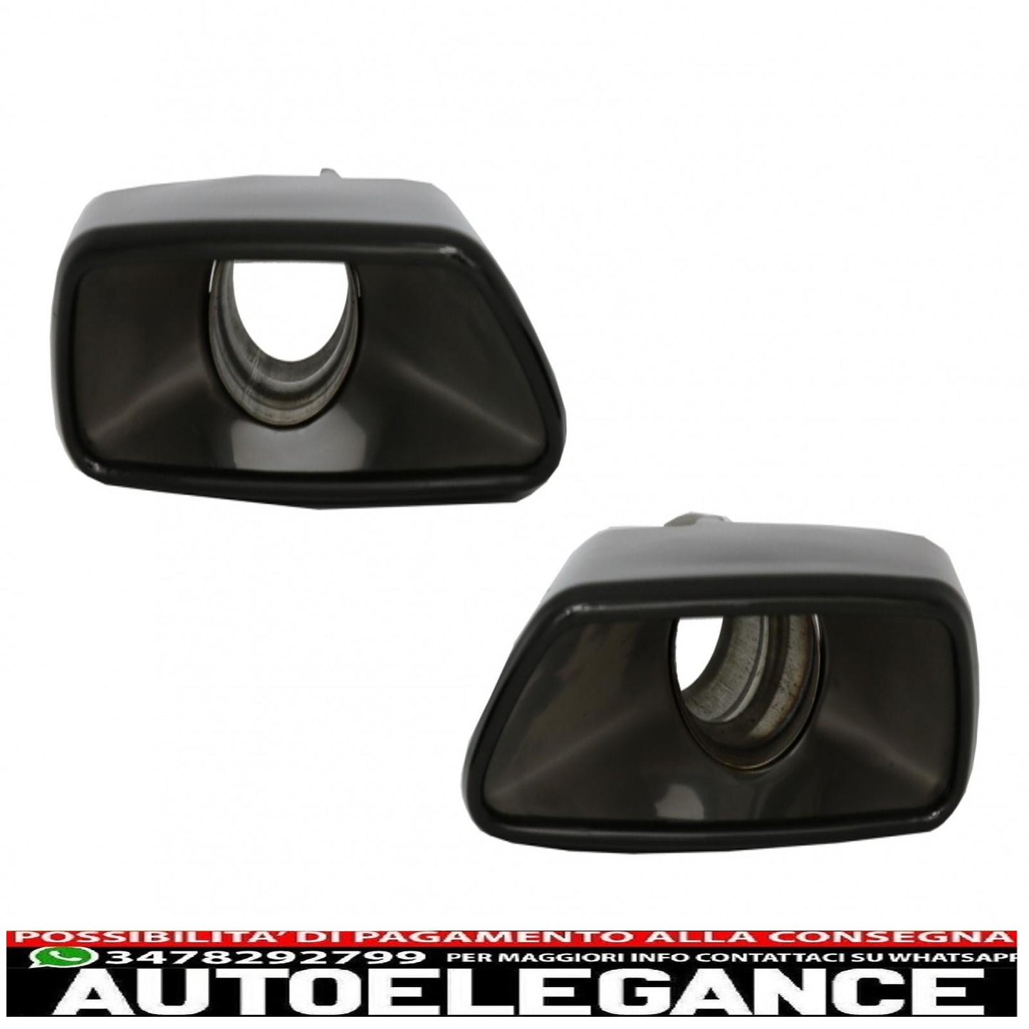 diffusore con terminali di scarico e spoiler anteriore adatto per BMW Serie 5 G30 G31 Limousine Touring (2017-up) 540 m Performance Look Piano Black