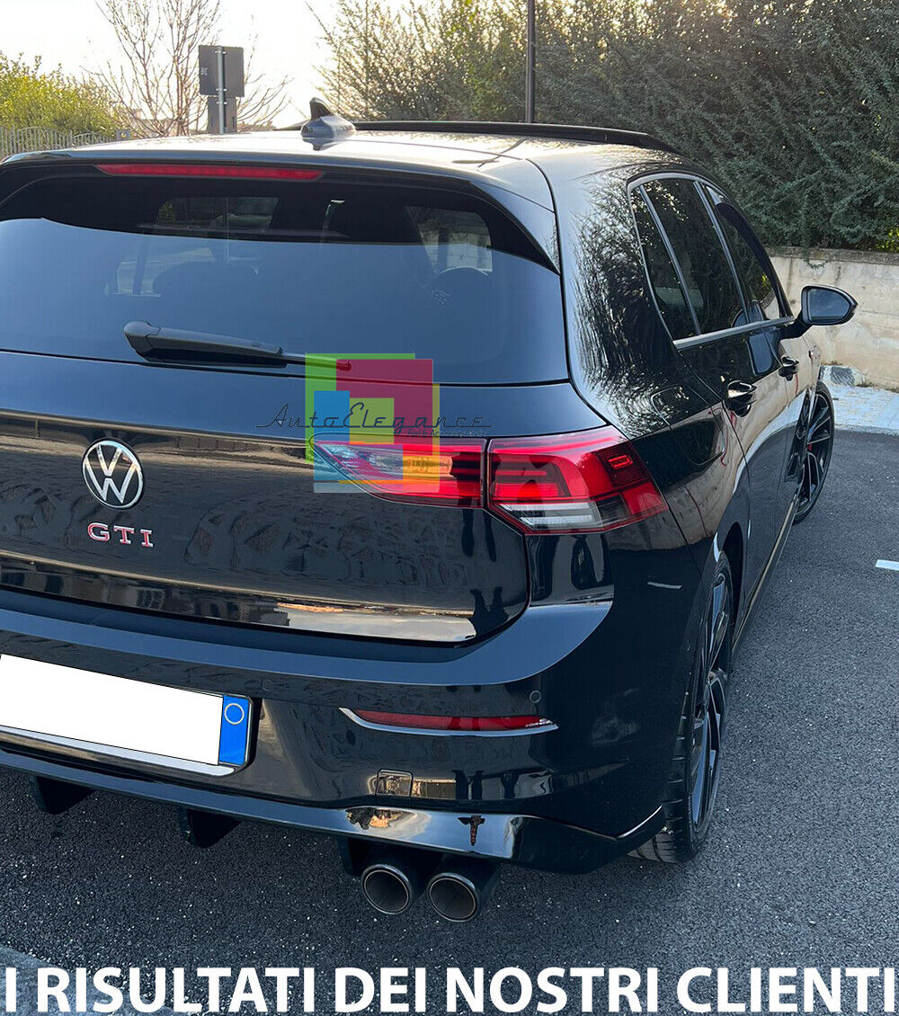 Diffusore Posteriore Volkswagen Golf 8 GTI MAX Nero lucido 2 Uscite doppio SOLO PER GTI