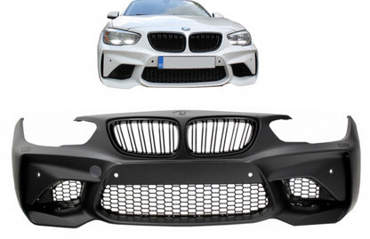 PARAURTI ANTERIORE ADATTO PER BMW SERIE 1 F20 F21 LCI 2015-2019 LOOK M2+ Tappi