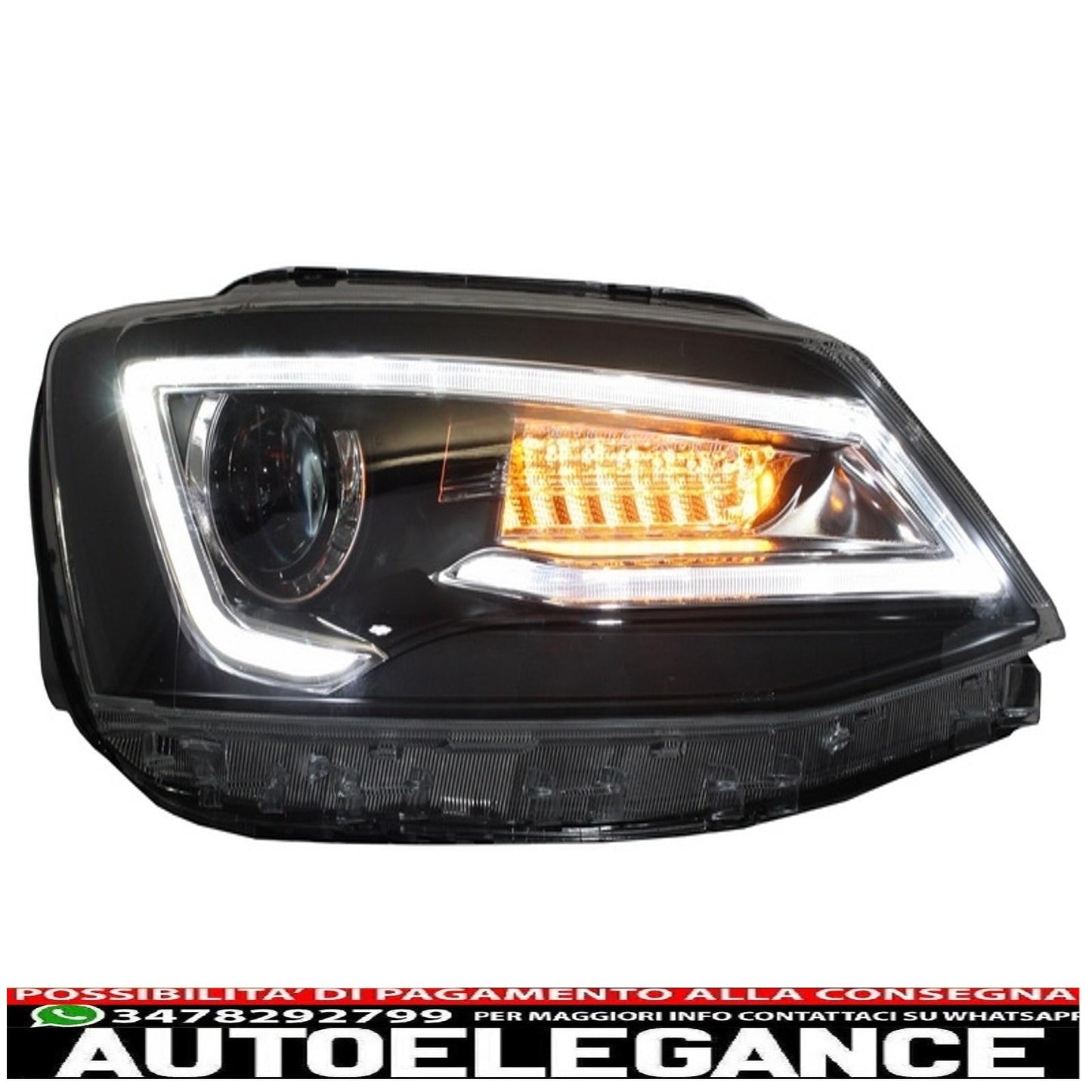 led drl headlights suitable for vw jetta mk6 vi (2011-2017) bi-xenon design dynamic and fluid signals demon look 
