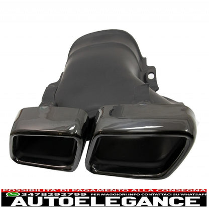 Rear bumper air diffuser with exhaust tips suitable for mercedes e class w213 sport line (2016-2019) e63 all black design