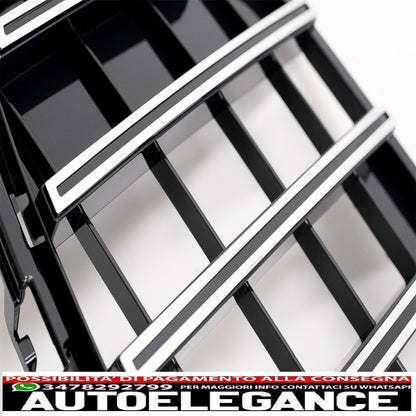 griglia anteriore centrale adatta per mercedes glc x253 c253 facelift (2020 in poi) gtr panamericana design nero cromato