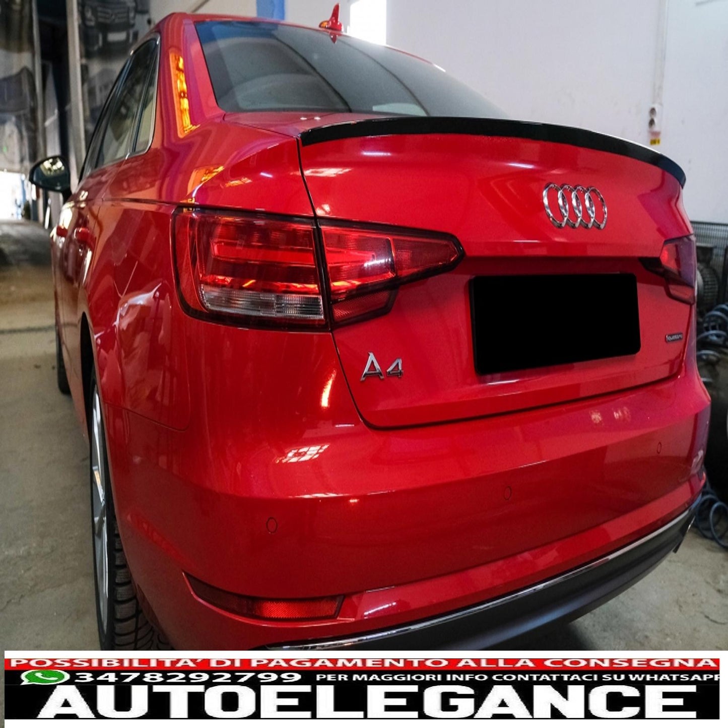 trunk spoiler suitable for audi a4 b9 sedan (2016-up) piano black