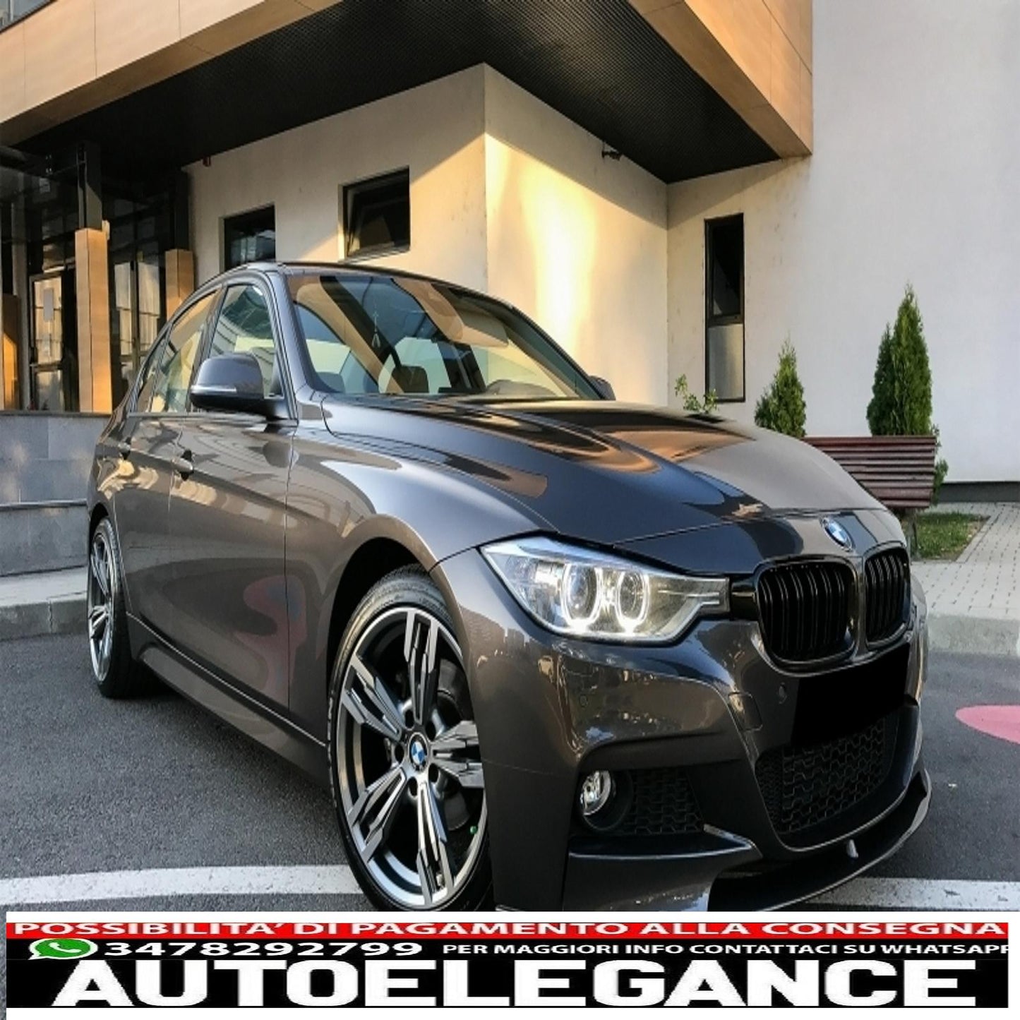 front bumper with fog lamps projectors and spoiler suitable for bmw 3 series f30 f31 sedan touring (2011-2019) m-performance design