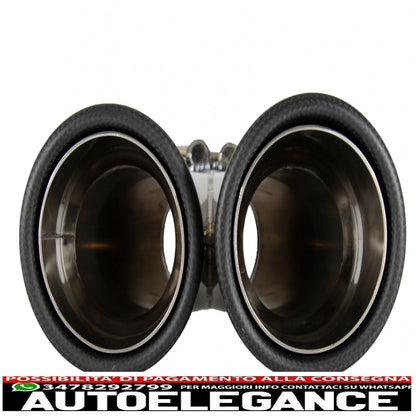 Universal Dual Exhaust Tips Carbon Fiber Matte Finish Dual Exhaust Tips Inlet 6cm/2.36inch 