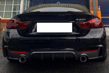 SPOILER POSTERIORE PER PARAURTI M DIFFUSORE BMW SERIE 4 F32 F33 F36 NERO LUCIDO