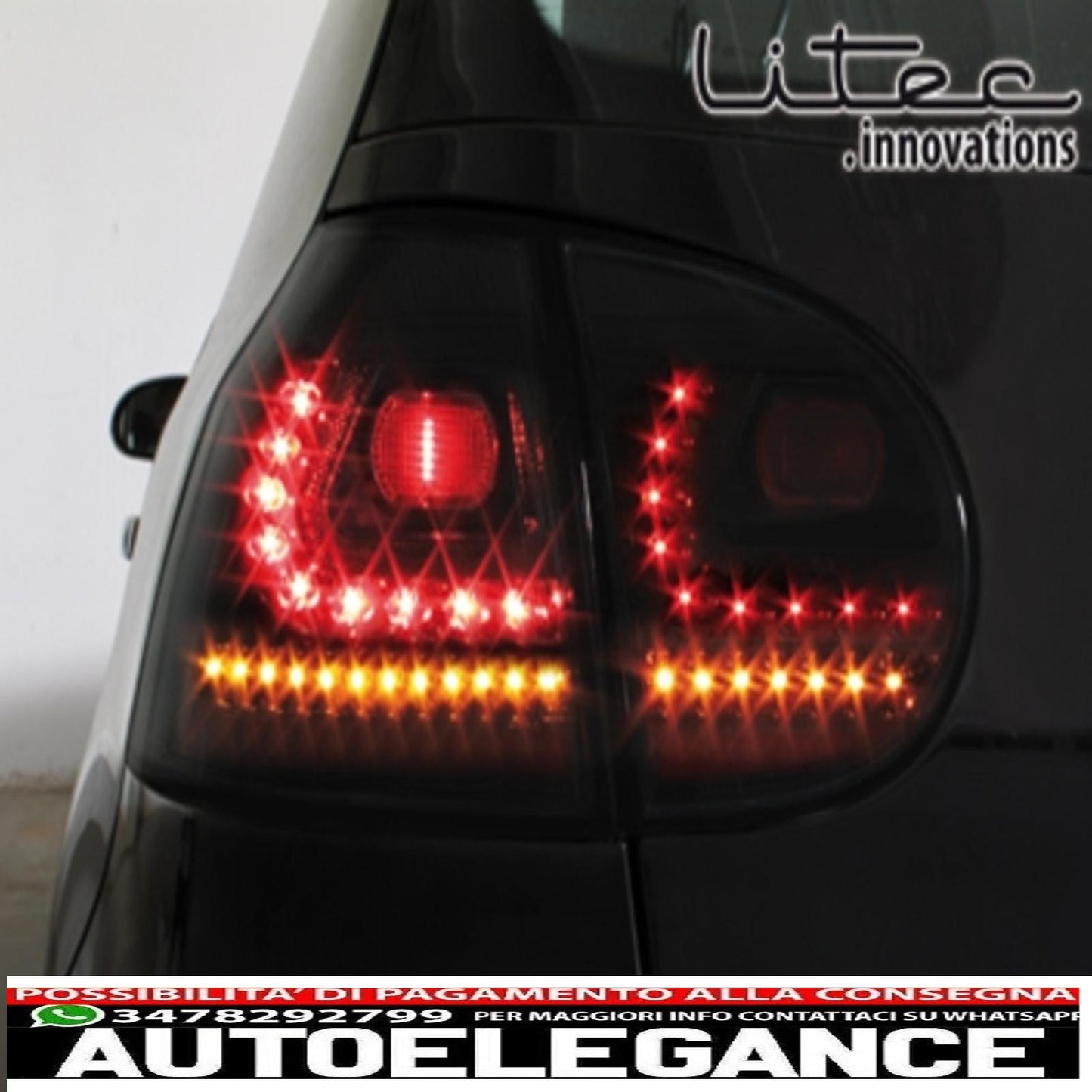 led rear lights for vw golf v 2003-2009 fog lights black/smoke