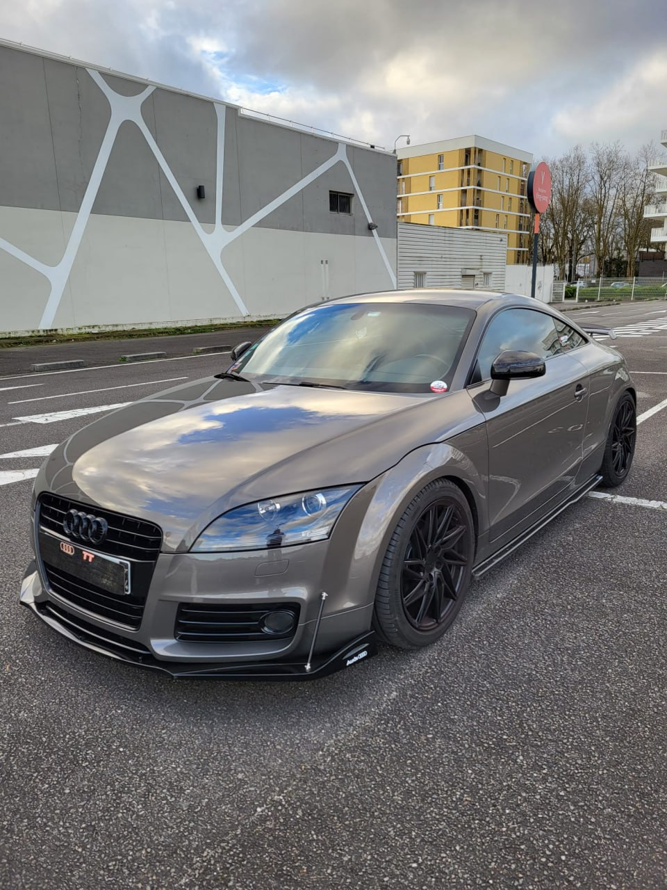 SPLITTER 3 PEZZI ADATTO PER AUDI TT 8J TT FV 2004-2019 LOOK NERO LUCIDO