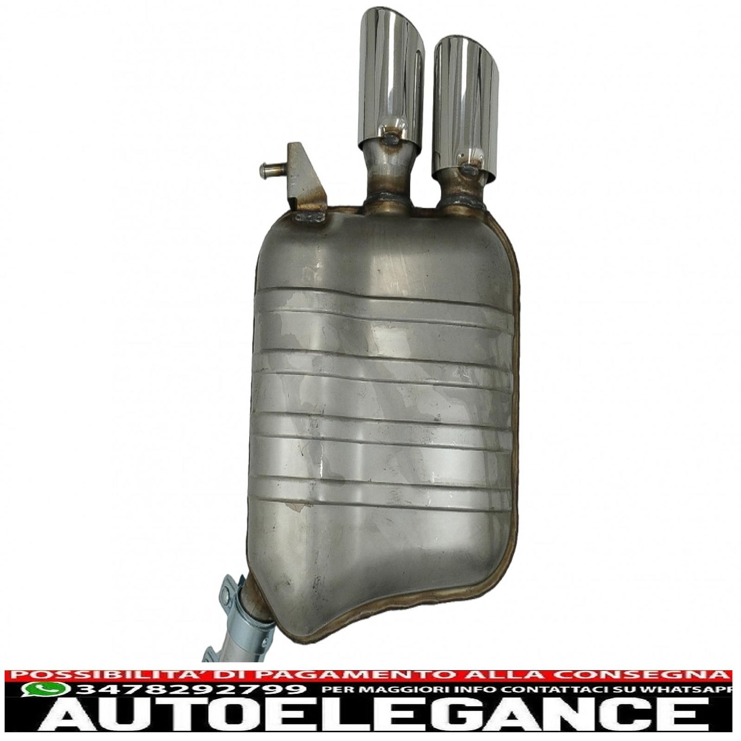 complete exhaust system with double tailpipes suitable for audi q5 8r (11.2008-2016) chrome 