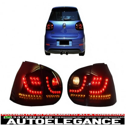 led rear lights suitable for vw golf v 5 left hand drive (2004-2009) smoked black look extreme urban style