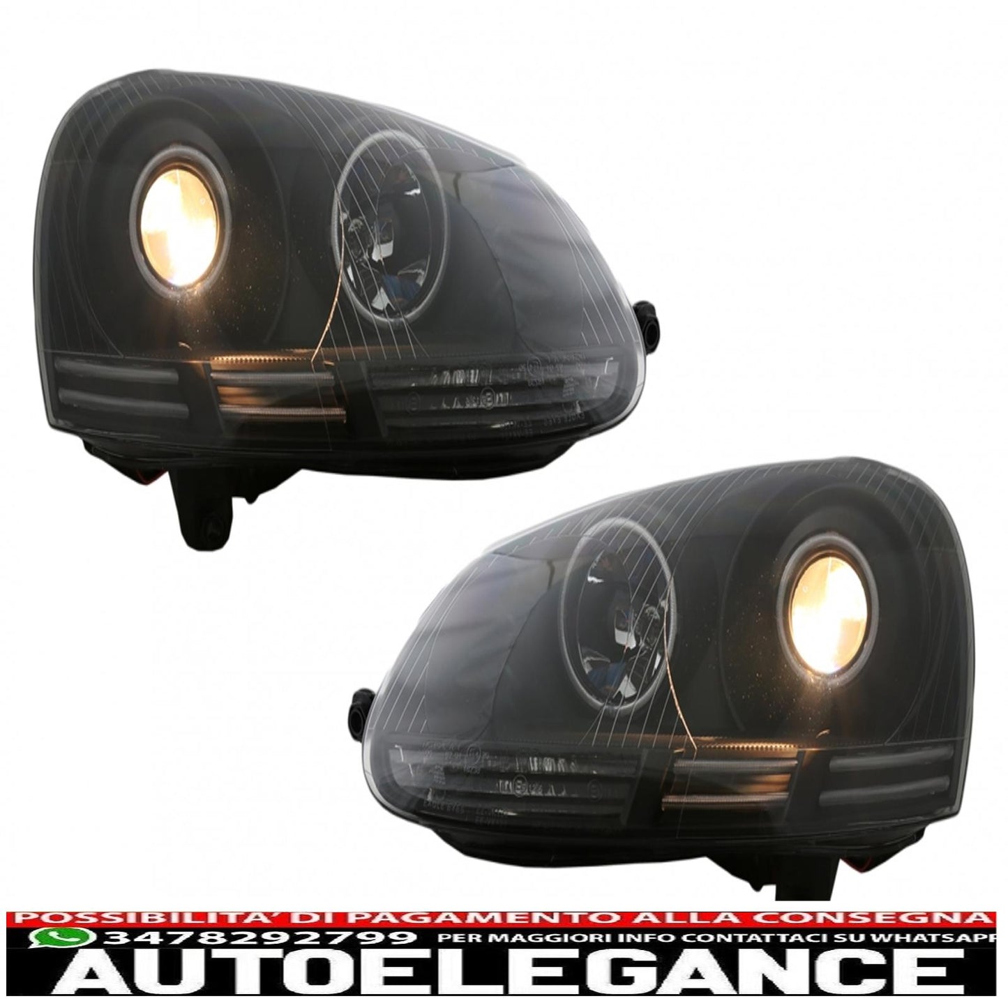 ccfl led headlights angel eye suitable for vw golf v 5 jetta 5 (2004-2009) black 
