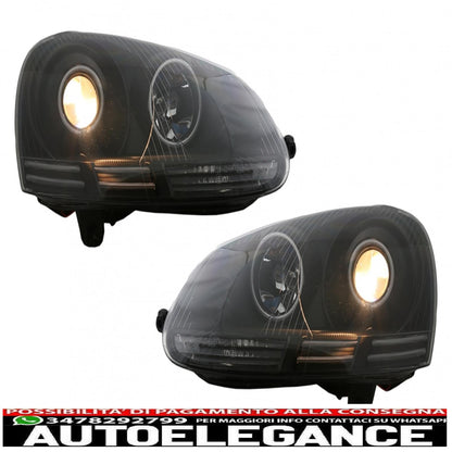 ccfl led headlights angel eye suitable for vw golf v 5 jetta 5 (2004-2009) black 