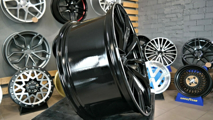 ADATTO per Audi A4 A5 A6 A7 A8 S LINE 20 inch 5x112 Abt Design Nero Lucido Ruote