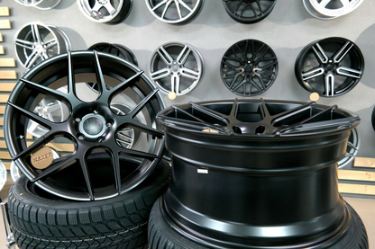 ADATTO per Audi Mercedes Concavo Ruote Nero Csl 18 inch 5x112 haxer HX022