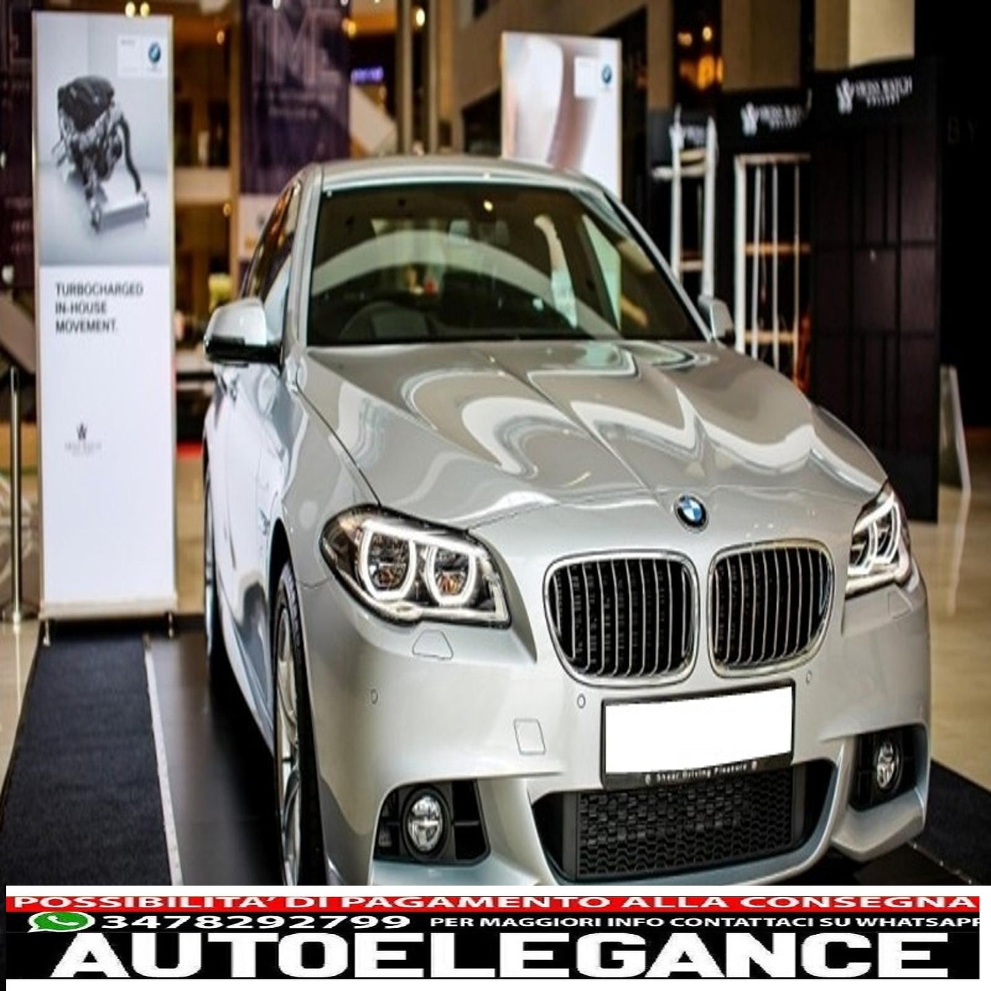 Front bumper suitable for BMW 5 Series F10 F11 LCI (2015-up) M-Technik design with LED fog lights 