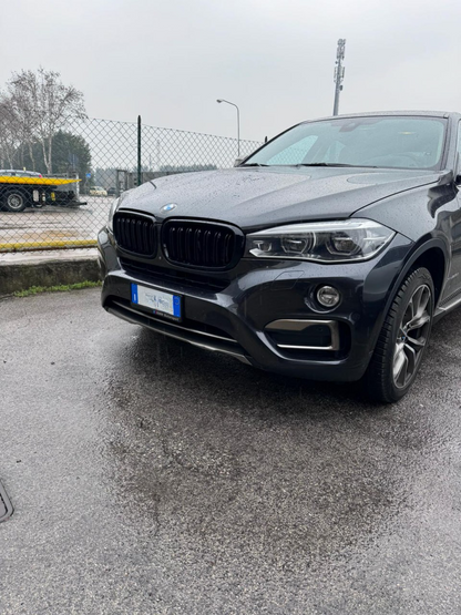 GRIGLIA ADATTA PER BMW X5 F15 X6 F16 2013-2018 DOPPIA FASCIA LOOK NERO LUCIDO