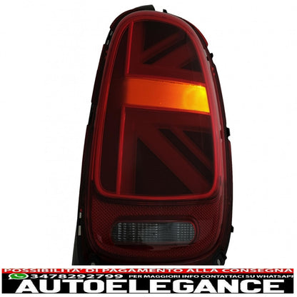 Rear lights suitable for mini one f55 f56 f57 3d 5d cabriolet (2014-2018) jcw design red
