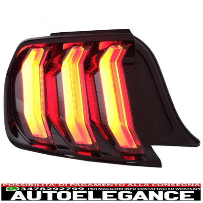fanali posteriori full led adatti per ford mustang vi s550 (2015-2019) fumé con indicatori di direzione sequenziali dinamici