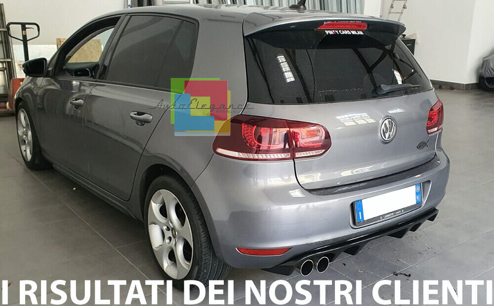 SOTTO PARAURTI POSTERIORE PER VW GOLF 6 VI DIFFUSORE ABS NERO LUCIDO ..