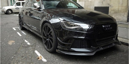 SPLITTER ADATTO PER AUDI A6 4G C7 2015-2018 RS6 (AFTER) LOOK NERO LUCIDO