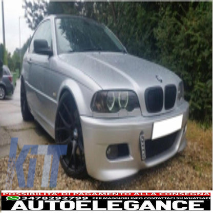 paraurti anteriore con fendinebbia adatto per bmw serie 3 coupé cabrio berlina station wagon e46 (1998-2004) design m3