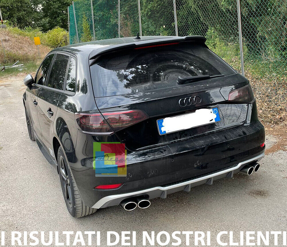 ESTRATTORE PER AUDI A3 8V 2016-2019 SPORTBACK SPOILER POSTERIORE S3 DIFFUSORE