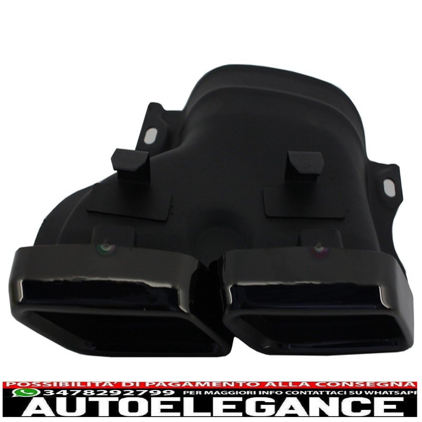 diffusore paraurti posteriore adatto per mercedes classe c w205 s205 (2014-2020) con terminali di scarico design c63 solo per sport pack black edition