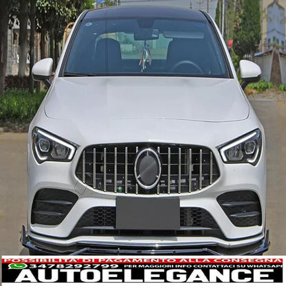 Front Bumper Spoiler Lip Fit For Mercedes Cla X118 C118 Sport Line Cla35 (2019-2023) Piano Black