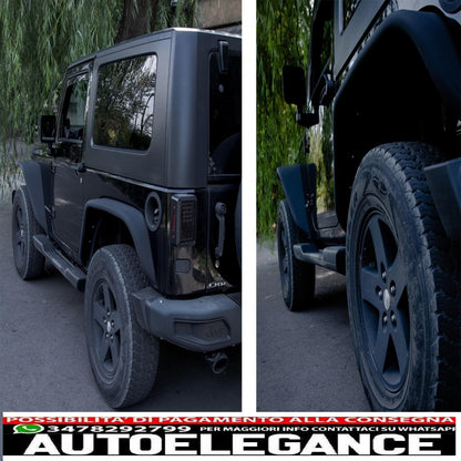 Flat Steel Rear Mud Flaps with Crusher Tube Fit for Jeep Wrangler / Rubicon JK (2007-2017) 