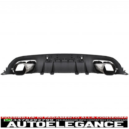 Paraurti anteriore adatto per mercedes classe c c205 a205 coupe cabriolet (2014-2019) con diffusore a mantovana per paraurti posteriore design c63s tutto nero