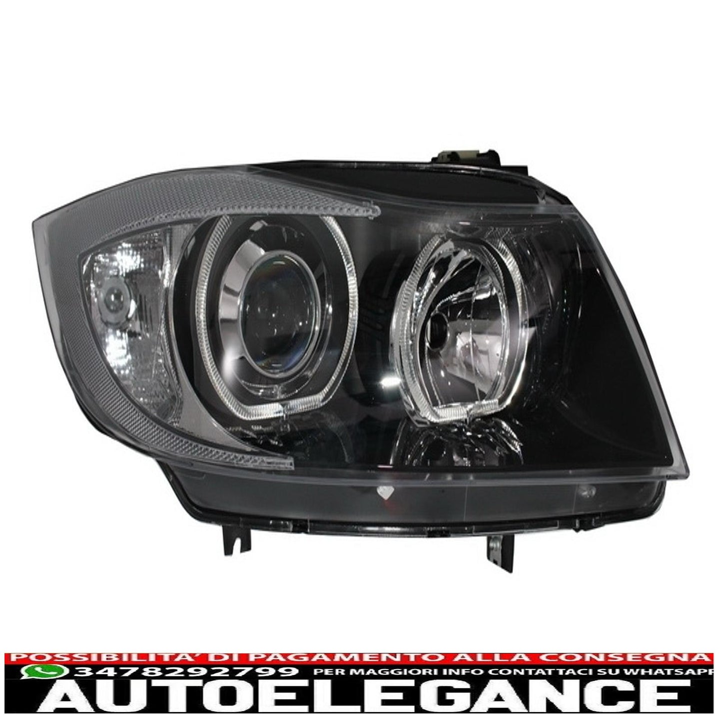 complete body kit suitable for bmw 3 series e90 (2005-2008) m-technik m-performance design with black angel eye headlights