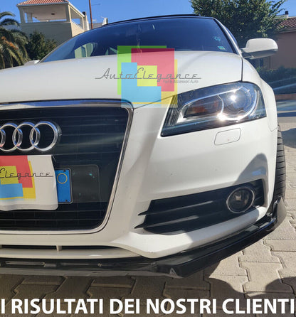 AUDI A3 8P 2009-2013 LIP SPOILER SOTTO PARAURTI ANTERIORE ABS NERO SPLITTER - V- AUTOELEGANCERICAMBI