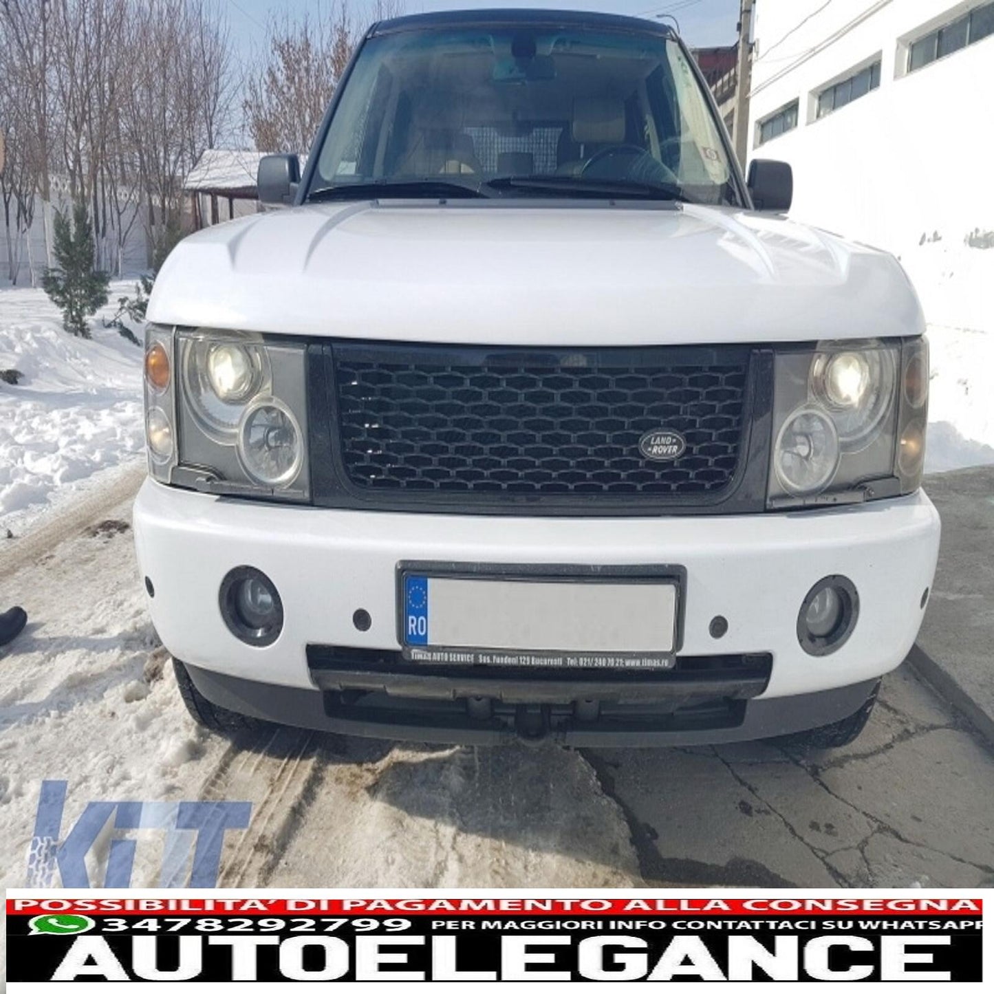 centre grille and side vents assembly suitable for land rover vogue iii l322 (2002-2005) all black autobiography supercharged edition