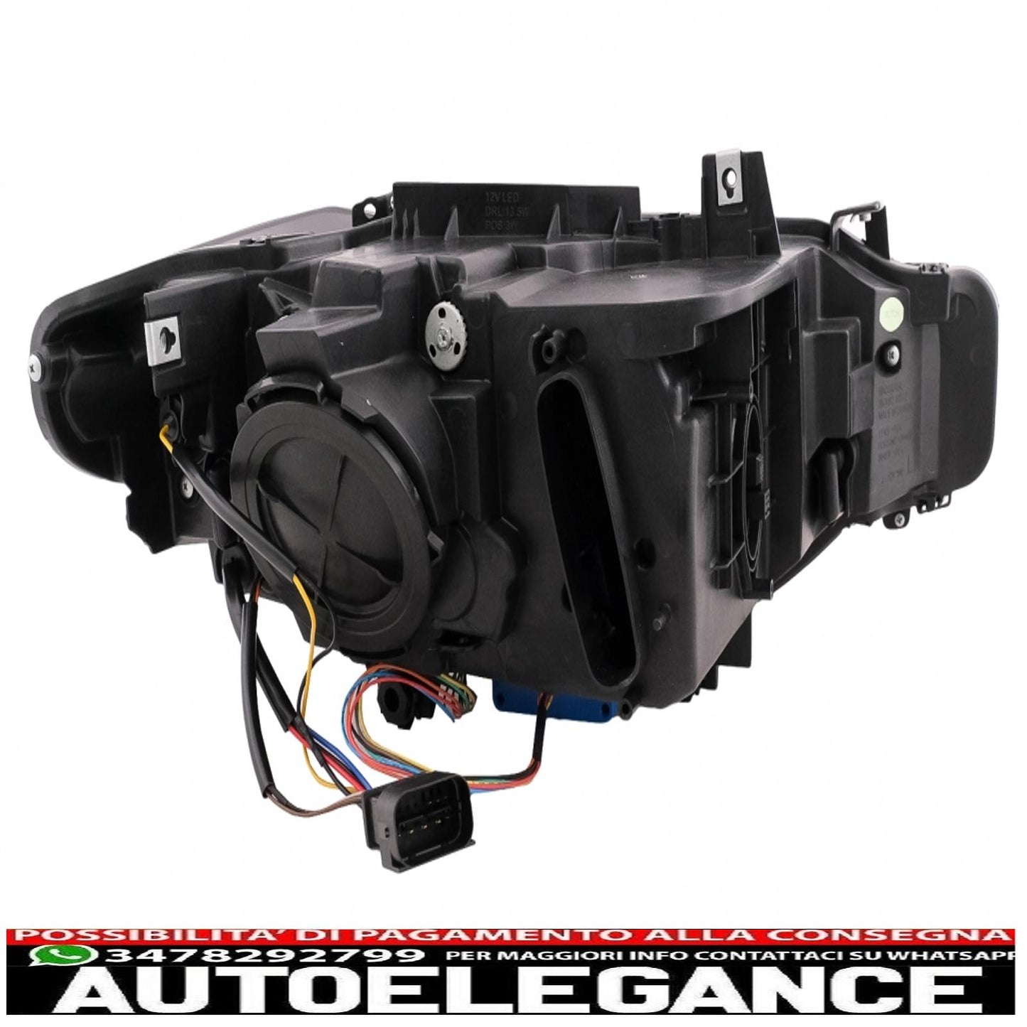 xenon angel eye headlights suitable for bmw 3 series f30 f31 sedan touring (10.2011-05.2015) black 