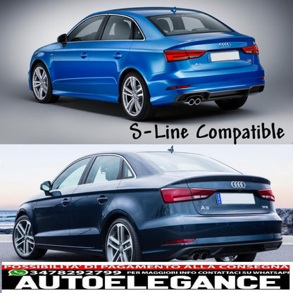 Diffusore mantovana paraurti posteriore adatto per audi a3 8v facelift (2016-2019) berlina cabrio rs3 solo design paraurti s-line pianoforte nero