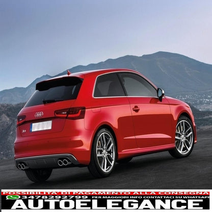 Diffusore mantovana paraurti posteriore adatto per audi a3 8v hatchback sportback (2012-2015) s3 design